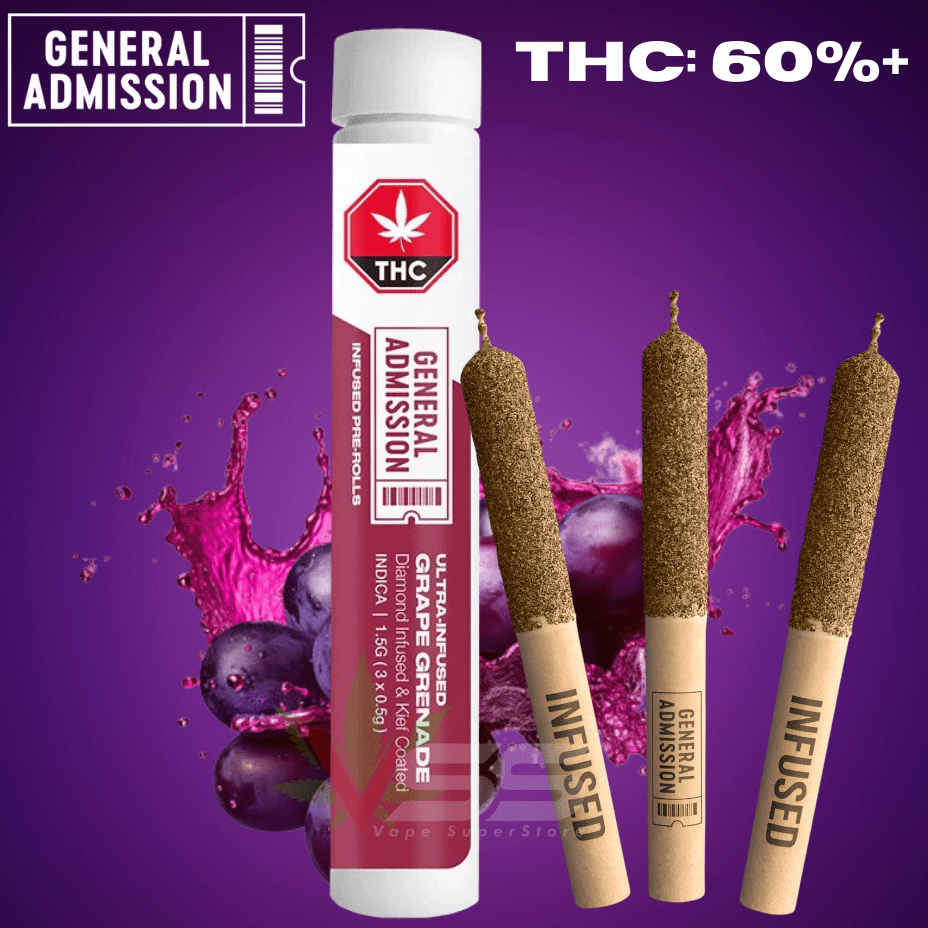 General Admission Grape Grenade Infused Pre-rolls 3x0.5g Morden Vape SuperStore and Cannabis Manitoba Canada