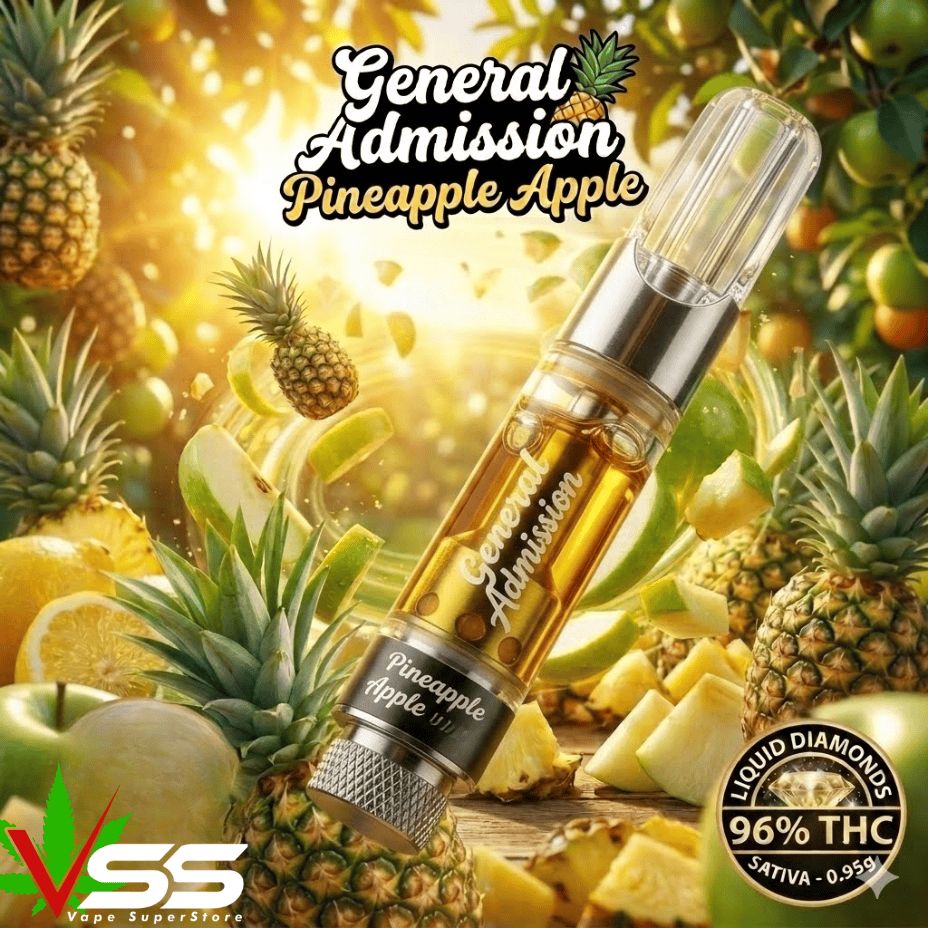General Admission Pineapple Apple Liquid Dmds Sativa Cartridge - 0.95g Morden Vape SuperStore and Cannabis Manitoba Canada