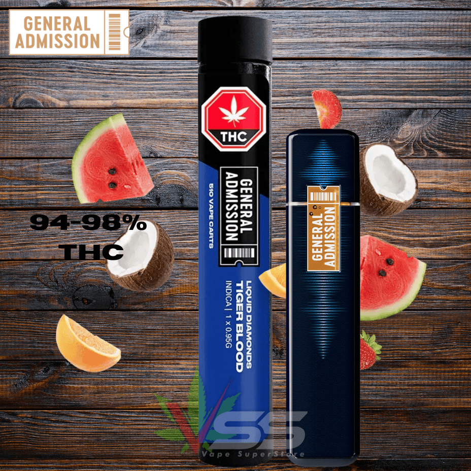 General Admission Tiger Blood Liquid Diamonds Disposable Vape - 1g Morden Vape SuperStore and Cannabis Manitoba Canada