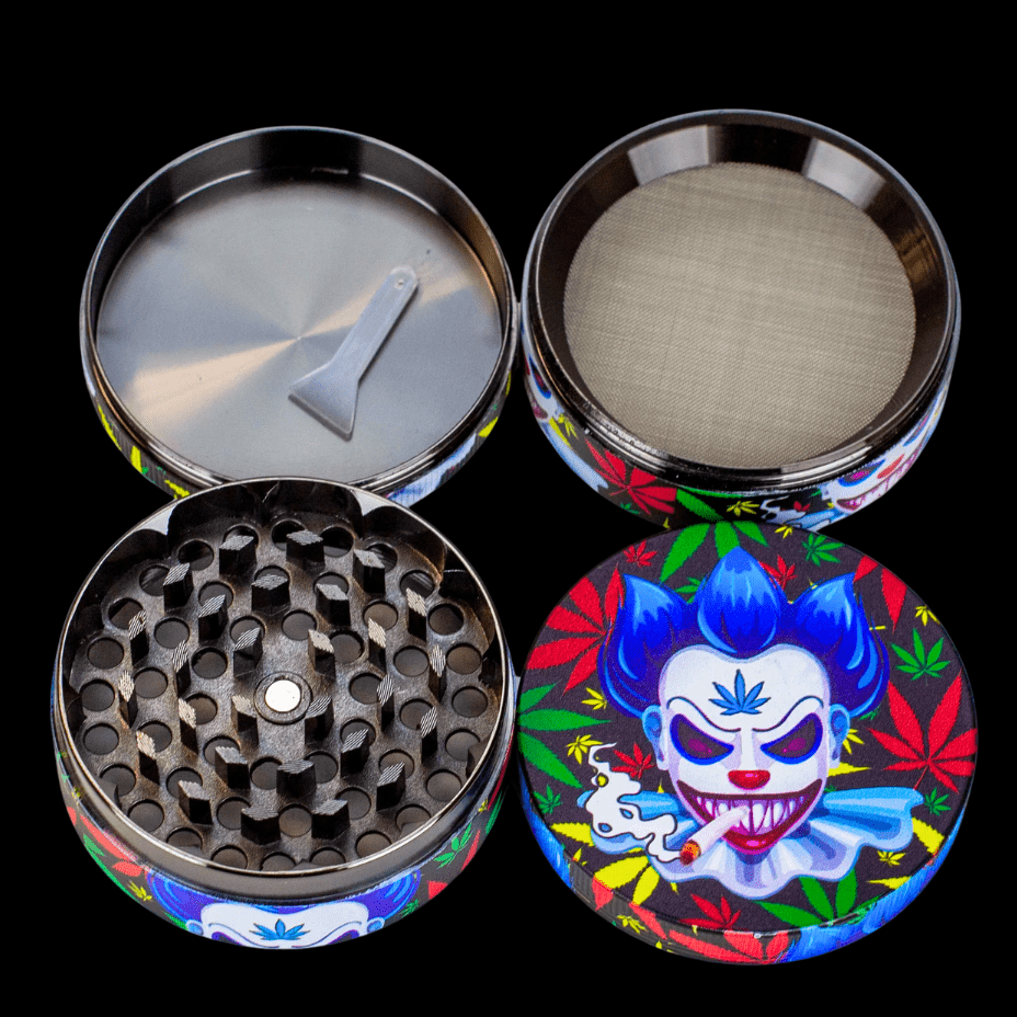 Genie Metal Grinder-63mm 4-Piece Clown Design 63mm / 45mm Morden Vape SuperStore and Cannabis Manitoba Canada