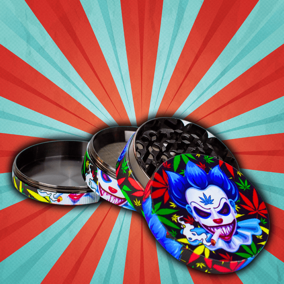 Genie Metal Grinder-63mm 4-Piece Clown Design 63mm / 45mm Morden Vape SuperStore and Cannabis Manitoba Canada