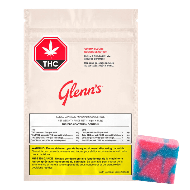 Glenn's Cotton Clouds THC Gummy 1x10mg 1x10mg Morden Vape SuperStore and Cannabis Manitoba Canada