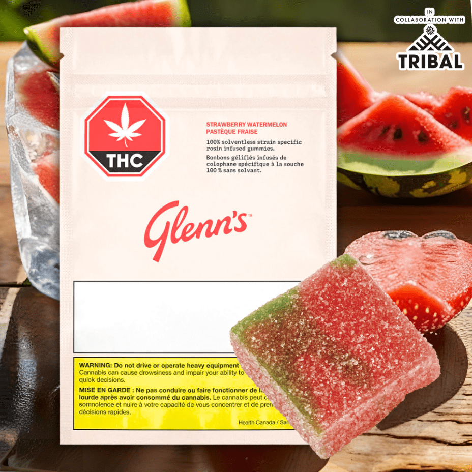 Glenn's No. 10 Strawberry Watermelon True Indica XL Gummy 1x10mg Morden Vape SuperStore and Cannabis Manitoba Canada
