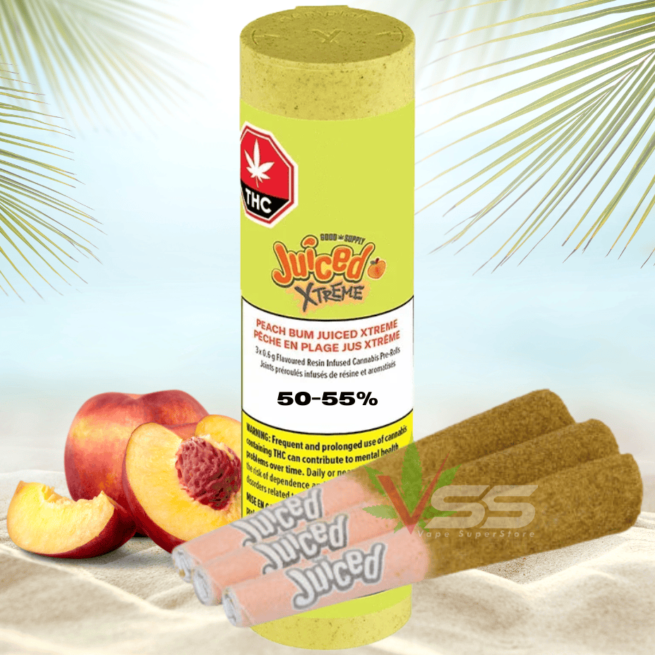 Good Supply Juiced Xtreme Peach Bum Infused Pre-rolls 3x0.6g Morden Vape SuperStore and Cannabis Manitoba Canada