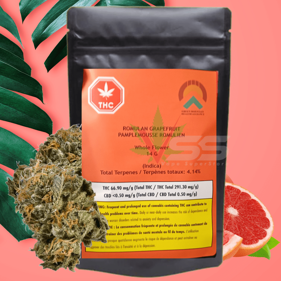 Green Mountain Health Alliance - Romulan Grapefruit Flower 14g Morden Vape SuperStore and Cannabis Manitoba Canada