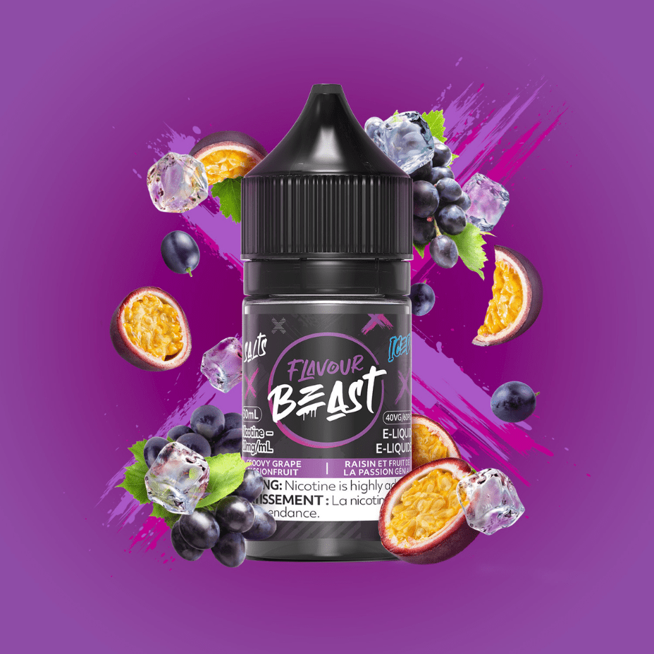 Groovy Grape Passionfruit Iced Salts by Flavour Beast E-Liquid 30mL / 20mg Morden Vape SuperStore and Cannabis Manitoba Canada