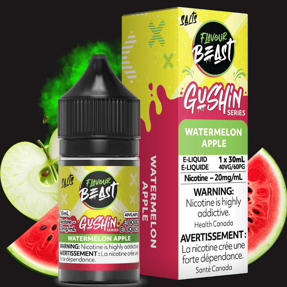 Gushin Watermelon Apple Salt by Flavour Beast E-liquid Morden Vape SuperStore and Cannabis Manitoba Canada