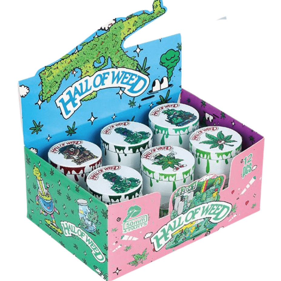 Hall Of Weed 4-Piece Zinc Grinder-50mm Morden Vape SuperStore and Cannabis Manitoba Canada