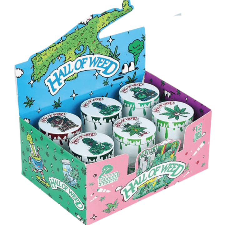 Hall Of Weed 4-Piece Zinc Grinder-50mm Morden Vape SuperStore and Cannabis Manitoba Canada