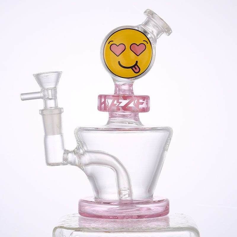 Haze Glass Smiley Face Bong-7" 7" Tall Morden Vape SuperStore and Cannabis Manitoba Canada