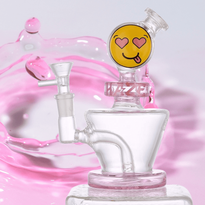 Haze Glass Smiley Face Bong-7" 7" Tall Morden Vape SuperStore and Cannabis Manitoba Canada