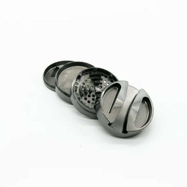 Herb Grinder 75mm Zinc Alloy 4 Piece 75mm / Gunmetal Morden Vape SuperStore and Cannabis Manitoba Canada