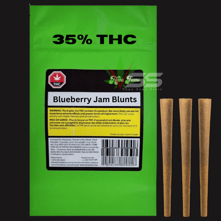 Herba Farms - Blueberry Jam Indica Blunts 3x0.5g Morden Vape SuperStore and Cannabis Manitoba Canada