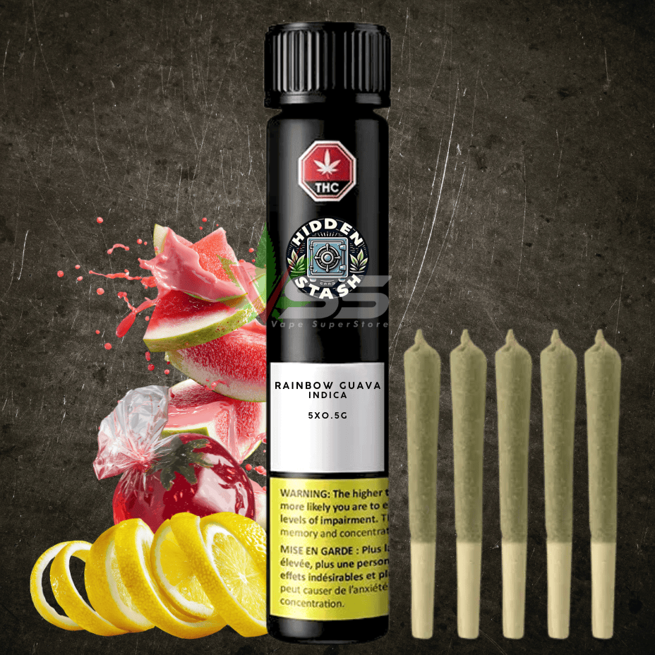 Hidden Stash Cannabis - Rainbow Guava Indica Pre-rolls 5x0.5g - Morden Vape SuperStore & Cannabis Hidden Stash Cannabis - Rainbow Guava Indica Pre-rolls 5x0.5g - Morden Vape SuperStore & Cannabis