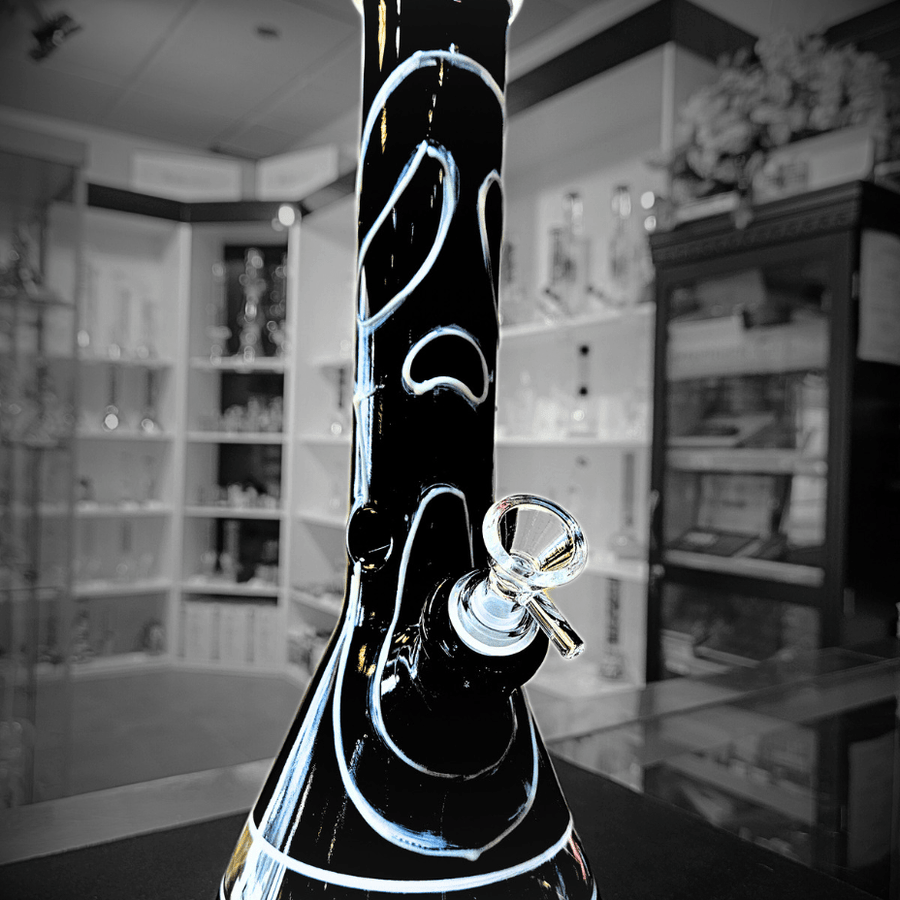 High Class Glass Beaker Bongs Glow-In-The-Dark High Class Glass 7mm Glow-in-the-Dark Scream Beaker 14"-Morden Vape SuperStore & Cannabis MB, Canada