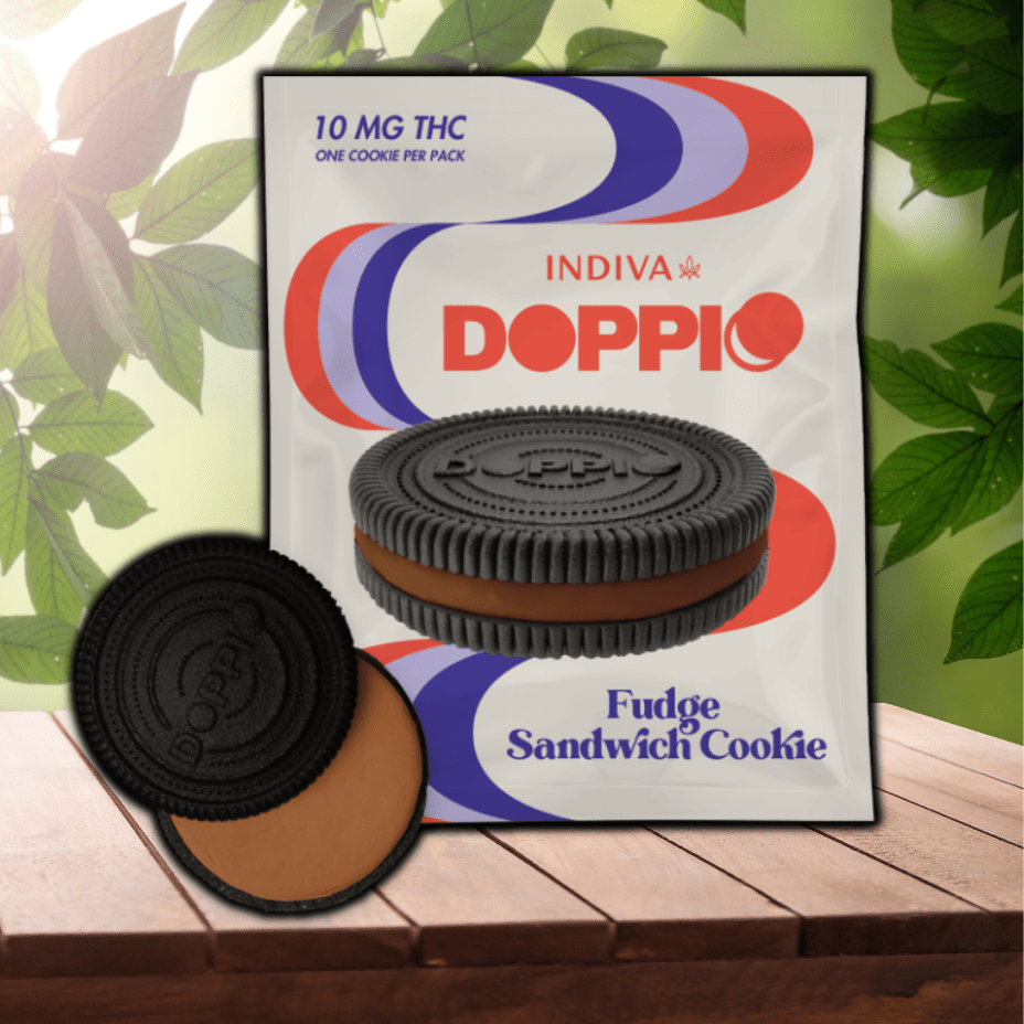 Indiva Doppio Fudge Sandwich Cookie Edible-1x10mg 20g Morden Vape SuperStore and Cannabis Manitoba Canada