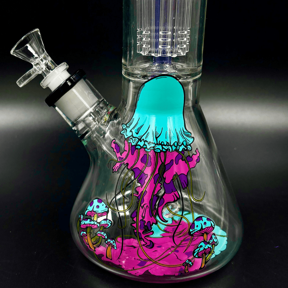 Infyniti Untamed 7mm Jellyfish Beaker w/ Tree Perc 14" Morden Vape SuperStore and Cannabis Manitoba Canada