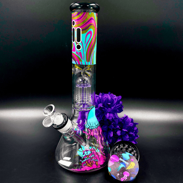 Infyniti Untamed 7mm Jellyfish Beaker w/ Tree Perc 14" Morden Vape SuperStore and Cannabis Manitoba Canada