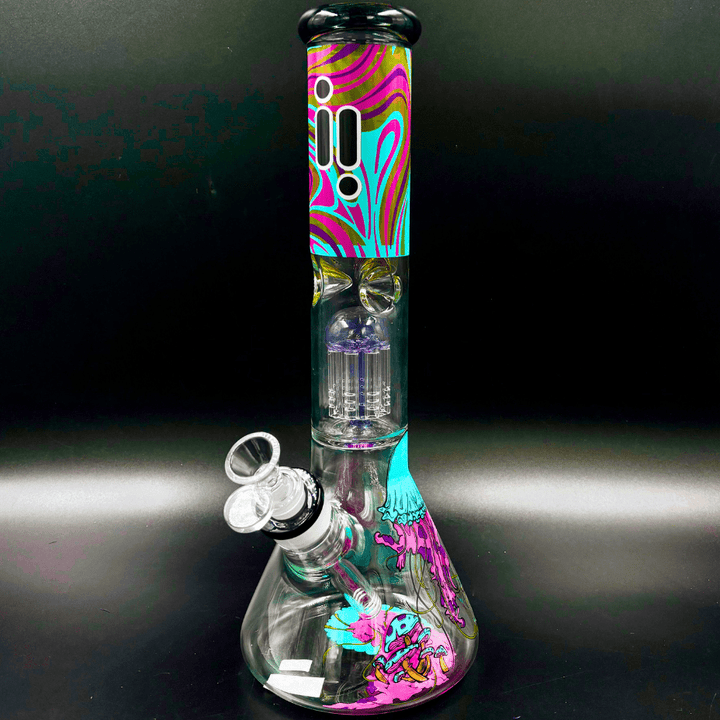 Infyniti Untamed 7mm Jellyfish Beaker w/ Tree Perc 14" Morden Vape SuperStore and Cannabis Manitoba Canada