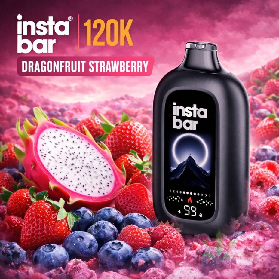 Insta Bar 120K Disposable Vape - Dragonfruit Strawberry 120000 / 20mg Morden Vape SuperStore and Cannabis Manitoba Canada