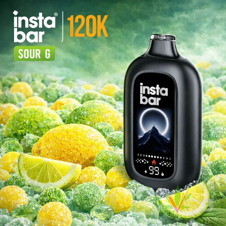 Insta Bar 120K Disposable Vape - Sour G 120000 Puffs / 20mg Morden Vape SuperStore and Cannabis Manitoba Canada