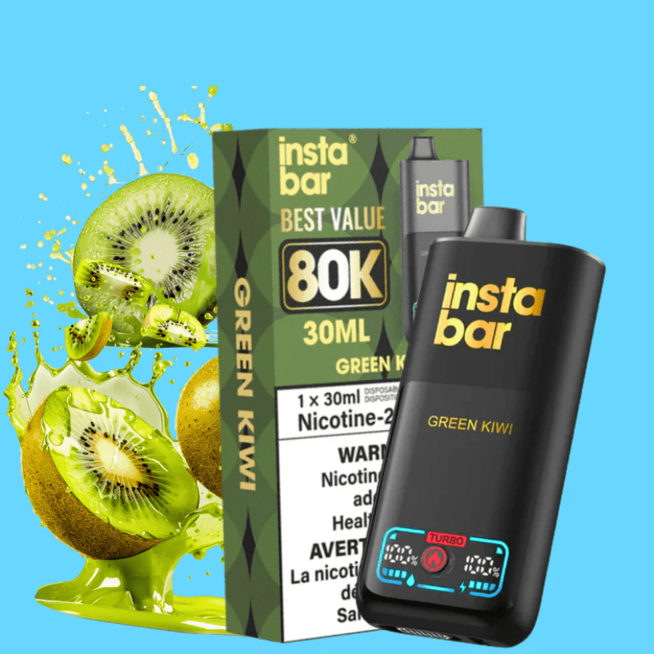 Insta Bar 80K Disposable Vape-Green Kiwi Morden Vape SuperStore and Cannabis Manitoba Canada