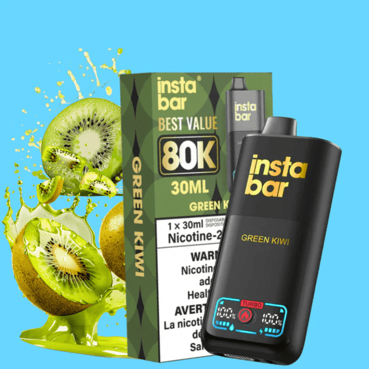 Insta Bar 80K Disposable Vape-Green Kiwi Morden Vape SuperStore and Cannabis Manitoba Canada