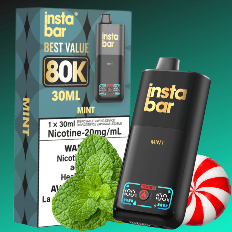 Insta Bar 80K Disposable Vape-Mint Morden Vape SuperStore and Cannabis Manitoba Canada