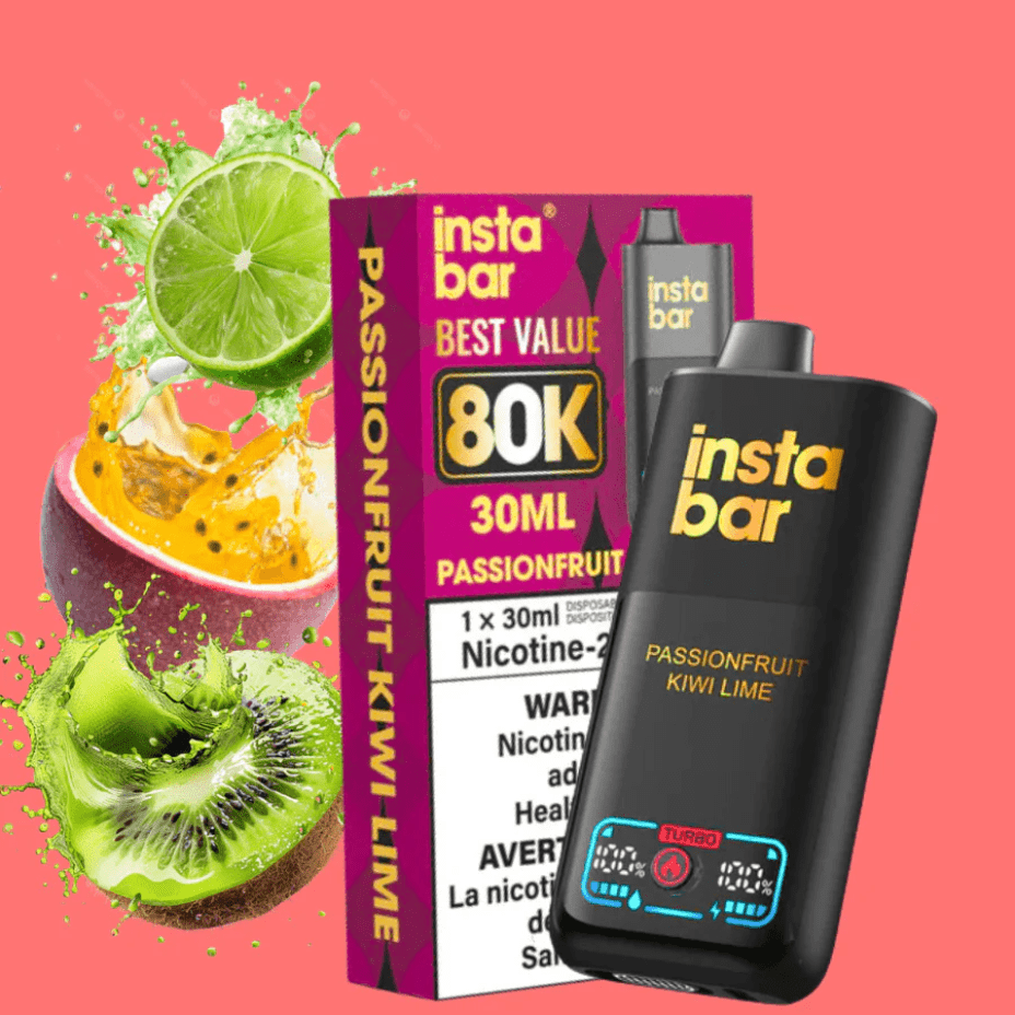 Insta Bar 80K Disposable Vape-Passionfruit Kiwi Lime Morden Vape SuperStore and Cannabis Manitoba Canada