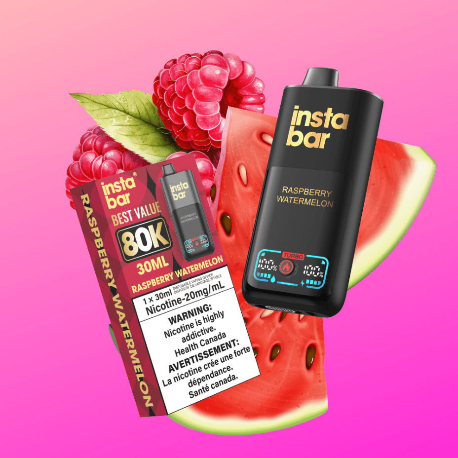 Insta Bar 80K Disposable Vape - Raspberry Watermelon 80000 Puffs / 20mg Morden Vape SuperStore and Cannabis Manitoba Canada