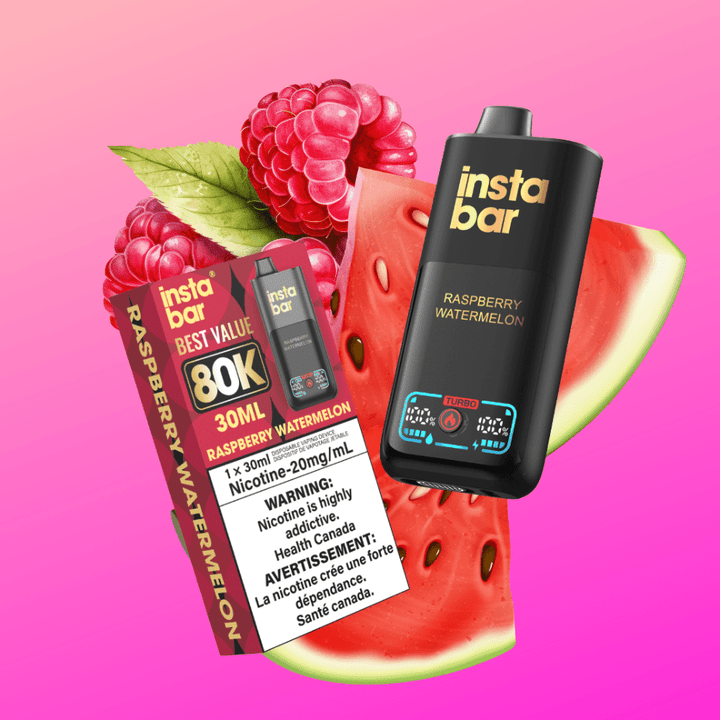 Insta Bar 80K Disposable Vape - Raspberry Watermelon 80000 Puffs / 20mg Morden Vape SuperStore and Cannabis Manitoba Canada