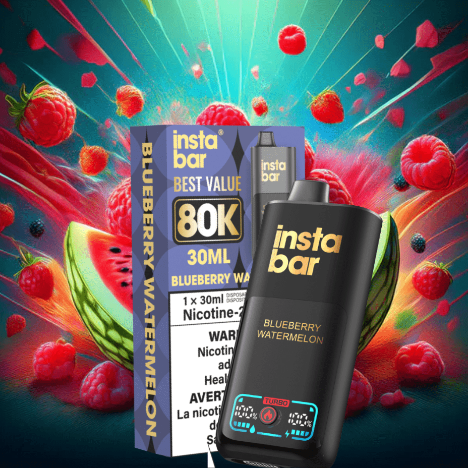 Insta Bar 80K Disposable Vape - Raspberry Watermelon 80000 Puffs / 20mg Morden Vape SuperStore and Cannabis Manitoba Canada
