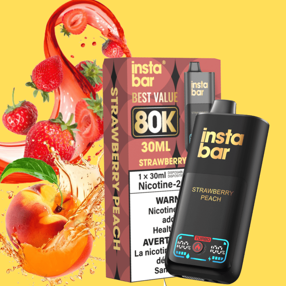 Insta Bar 80K Disposable Vape-Strawberry Peach Morden Vape SuperStore and Cannabis Manitoba Canada
