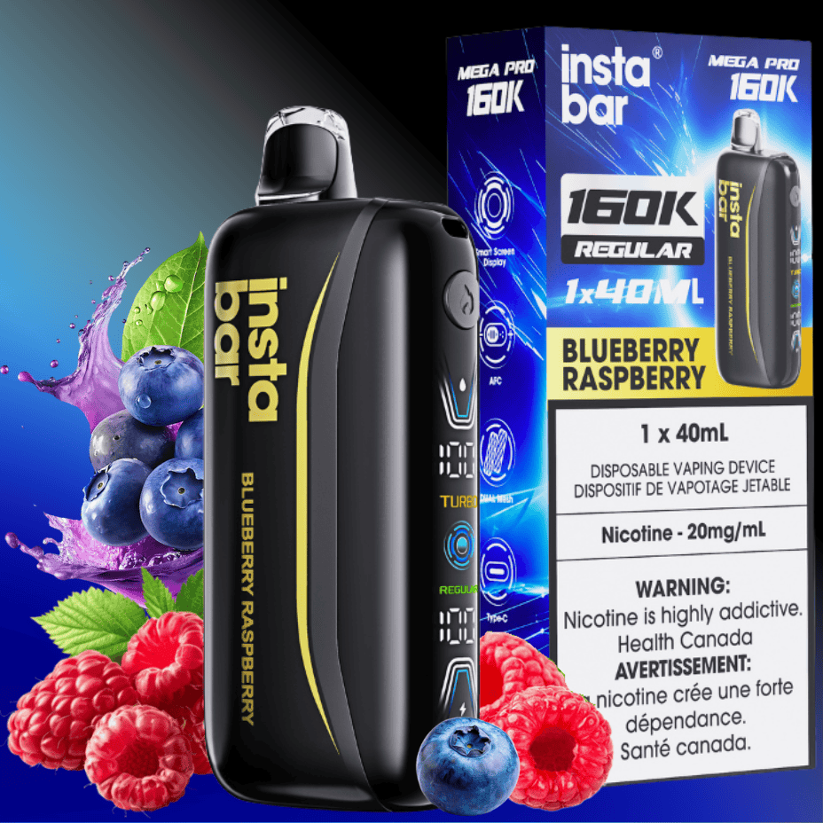 Insta Bar Mega Pro 160K Disposable Vape - Blueberry Raspberry Morden Vape SuperStore and Cannabis Manitoba Canada