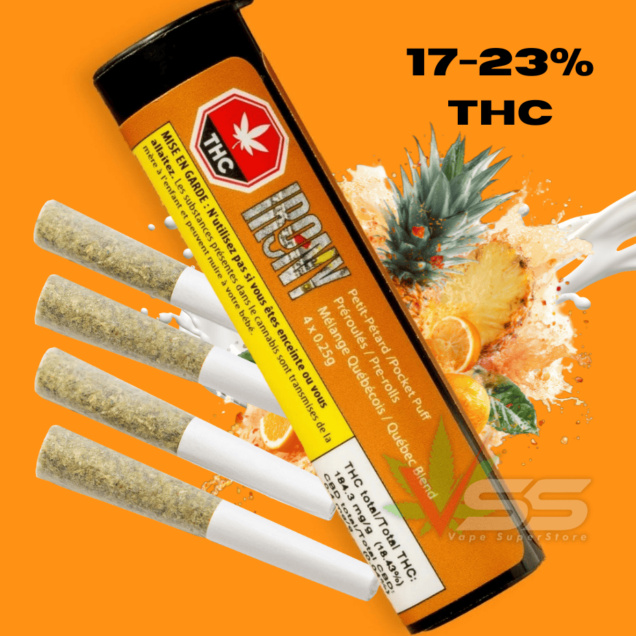Irony Pocket Puff Pre-rolls 4x0.25g Morden Vape SuperStore and Cannabis Manitoba Canada