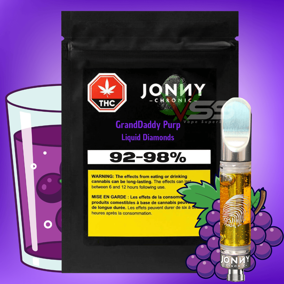 Jonny Chronic - GrandDaddy Purp Indica Liquid Diamonds Cartridge - 1g Morden Vape SuperStore and Cannabis Manitoba Canada