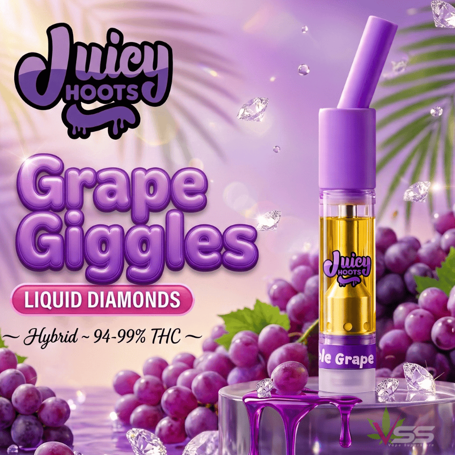 Juicy Hoots Grape Giggles Diamond Drizzle Hybrid 510 Cart - 1g Morden Vape SuperStore and Cannabis Manitoba Canada