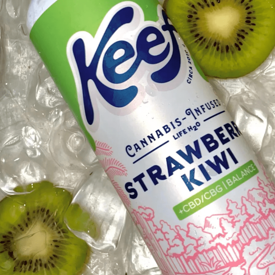 Keef Life H2O Strawberry Kiwi + CBG Infused Beverage 355ml Morden Vape SuperStore and Cannabis Manitoba Canada