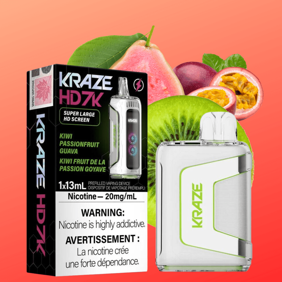 Kraze HD 7k Disposables Disposables 20mg Kraze HD 7k Disposable Vape-Kiwi Passionfruit Guava-Morden Vape MB, Canada