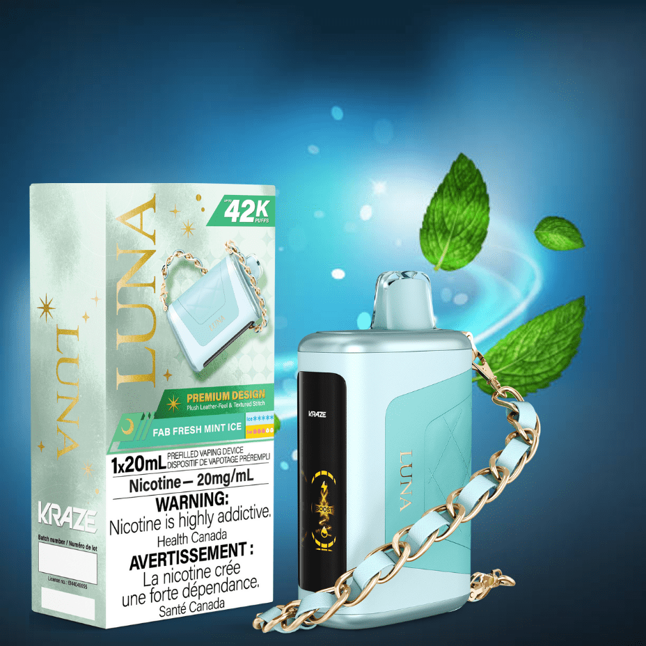 Kraze Luna 42k Disposable Vape - Fab Fresh Mint Ice Morden Vape SuperStore and Cannabis Manitoba Canada