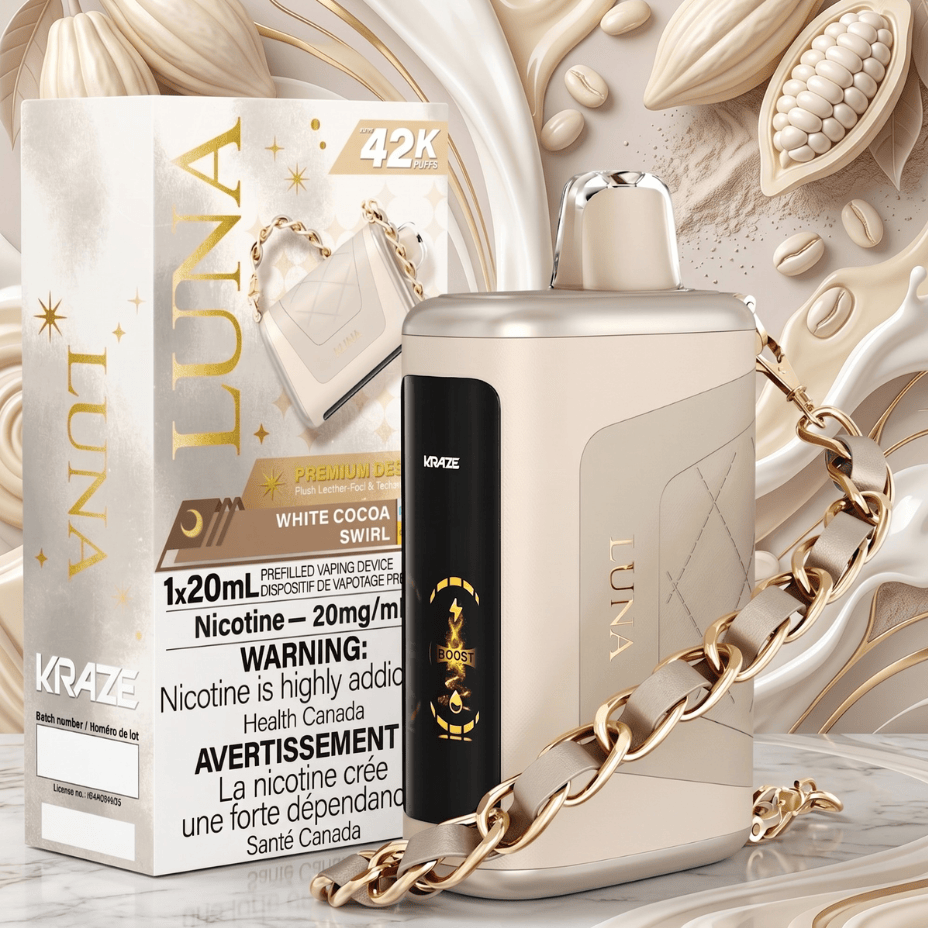Kraze Luna 42k Disposable Vape - White Cocoa Swirl Morden Vape SuperStore and Cannabis Manitoba Canada