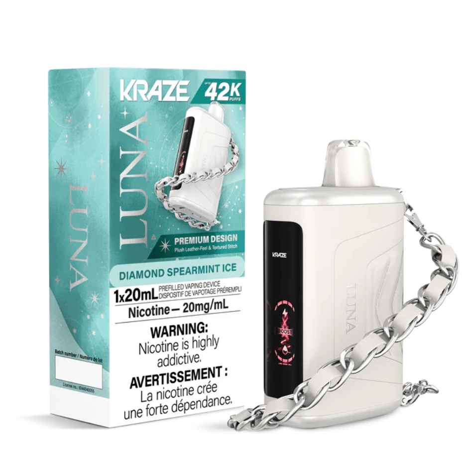 Kraze Luna Disposable Vape-Diamond Spearmint Ice Morden Vape SuperStore and Cannabis Manitoba Canada