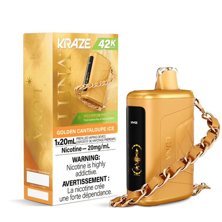Kraze Luna Disposable Vape-Golden Cantaloupe Ice Morden Vape SuperStore and Cannabis Manitoba Canada