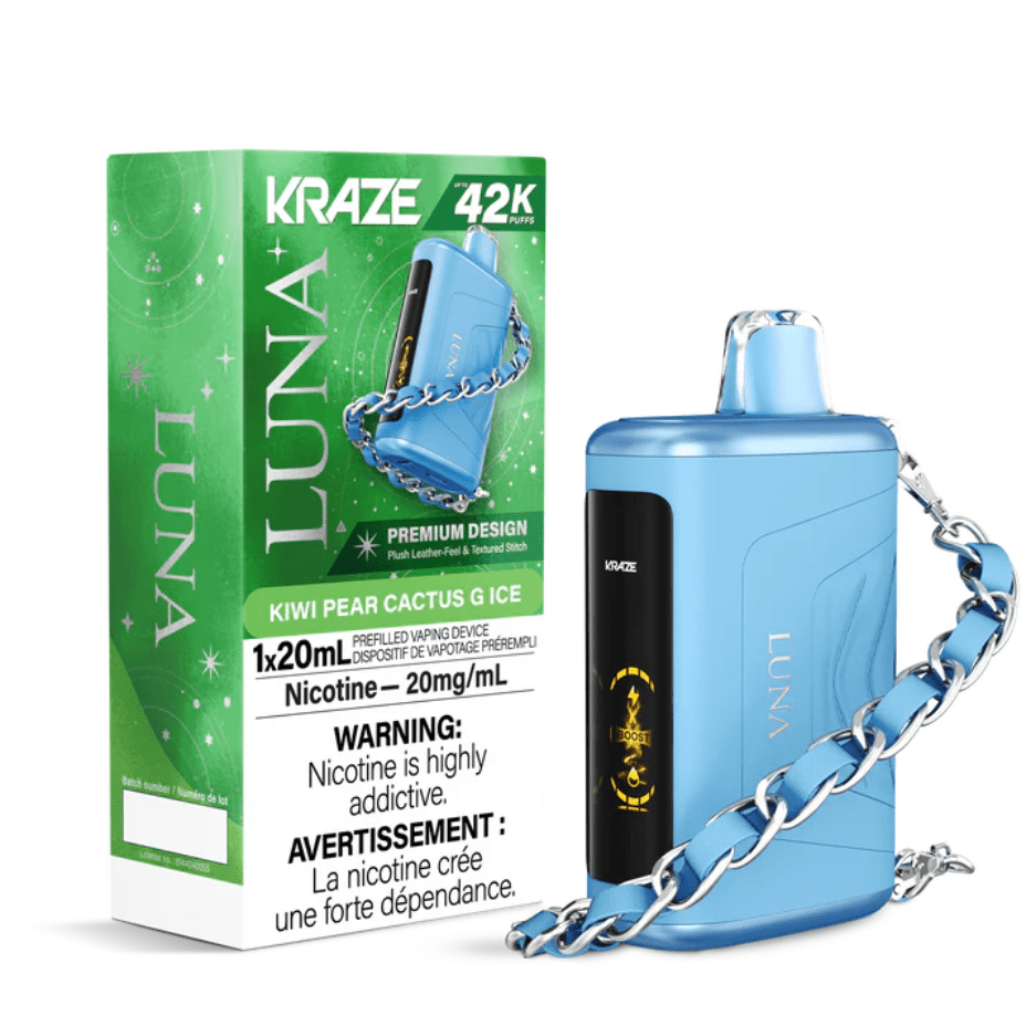 Kraze Luna Disposable Vape-Kiwi Pear Cactus G Ice Morden Vape SuperStore and Cannabis Manitoba Canada