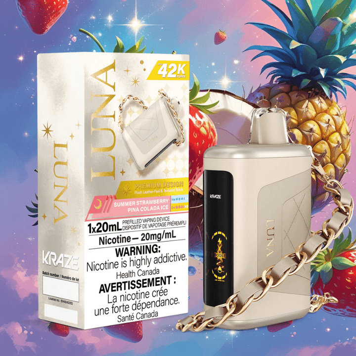 Kraze Luna Disposable Vape-Summer Strawberry Pina Colada Ice Morden Vape SuperStore and Cannabis Manitoba Canada