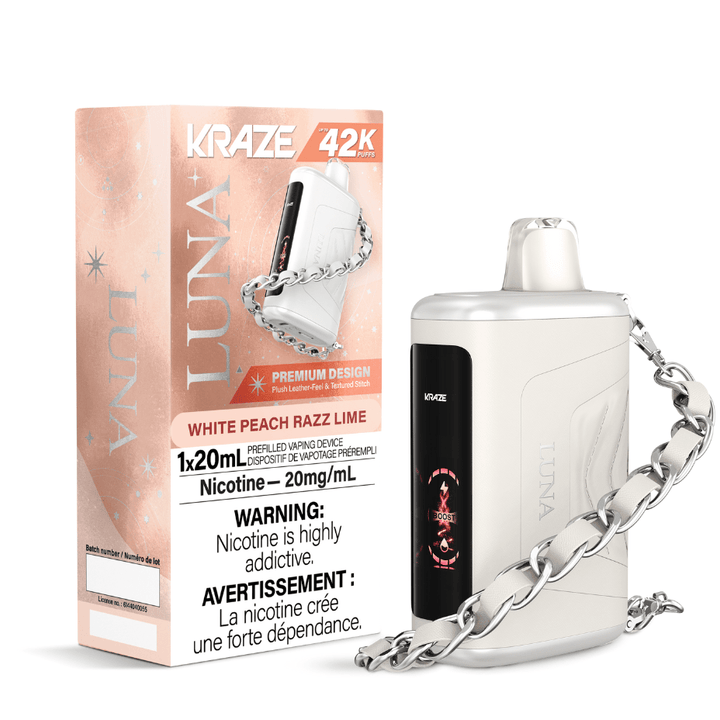 Kraze Luna Disposable Vape-White Peach Razz Lime Morden Vape SuperStore and Cannabis Manitoba Canada