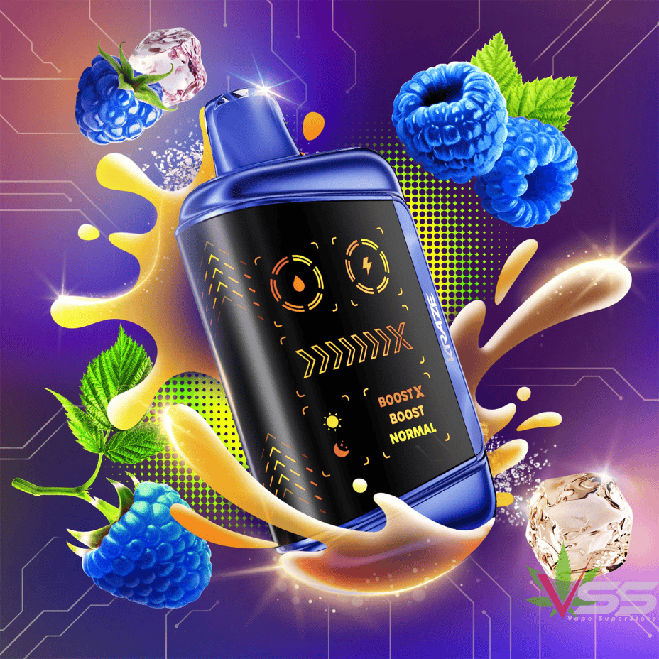 Kraze Mega X 48K Disposable Vape - Blue Razz KO Iced 48000 Puffs / 20mg Morden Vape SuperStore and Cannabis Manitoba Canada