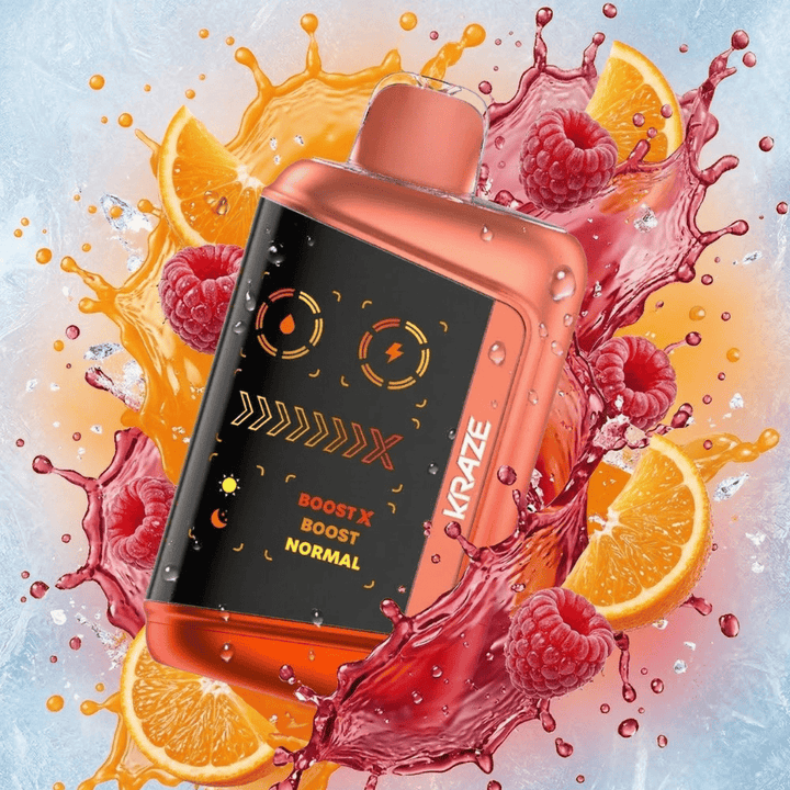 Kraze Mega X 48K Disposable Vape - Orange Raspberry KO Ice 48000 Puffs / 20mg Morden Vape SuperStore and Cannabis Manitoba Canada
