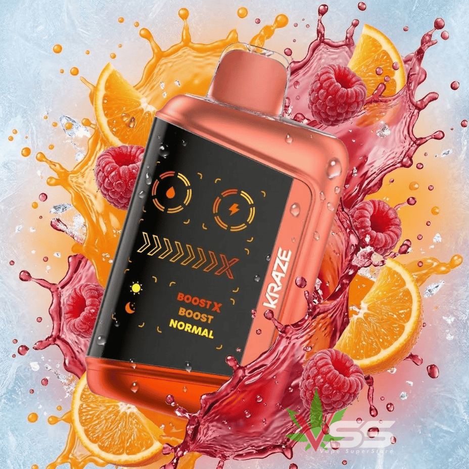 Kraze Mega X 48K Disposable Vape - Orange Raspberry KO Ice Morden Vape SuperStore and Cannabis Manitoba Canada