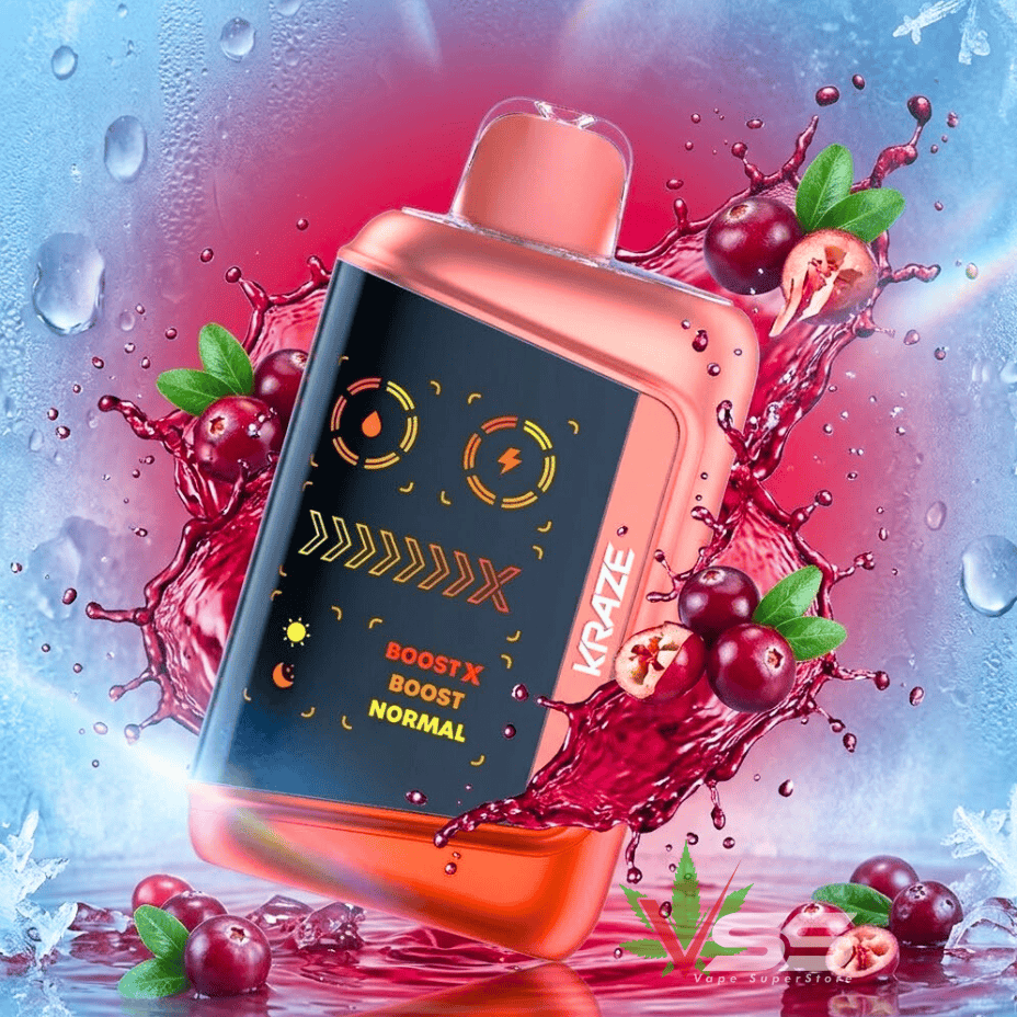 Kraze Mega X 48K Disposable Vape - Punch Series Cranberry KO Ice Morden Vape SuperStore and Cannabis Manitoba Canada